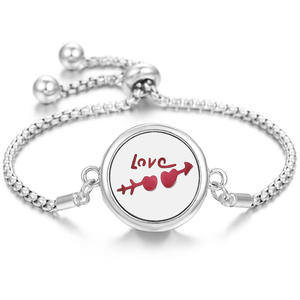 Bracelet diffuseur d'huiles essentielles en acier inoxydable à motif cœur pour bijoux - Product Image 5