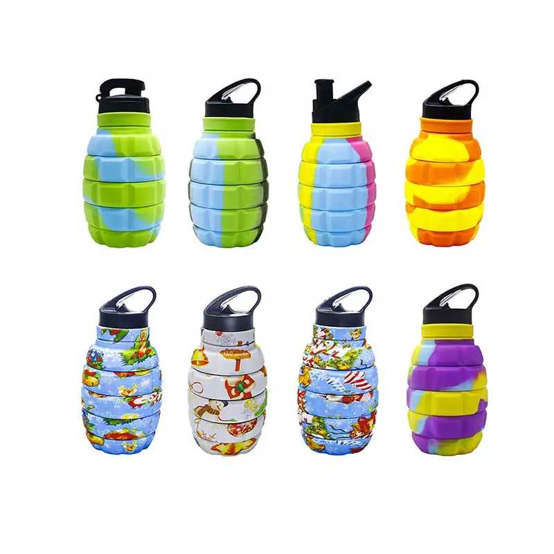 BPA free retractable expandable folding portable silicone water bottle silicon collapsible cup collapsible bottle