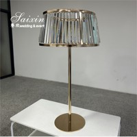 Saixin grand bougeoir en or cristal de haute qualité pièce maîtresse de mariage élégante et décoration de table