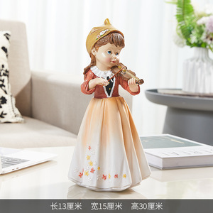 Style rustique rustique frais <span class=keywords><strong>violon</strong></span> fille ornements meuble TV <span class=keywords><strong>étude</strong></span> bureau <span class=keywords><strong>d</strong></span>écorations pour la maison résine artisanat - Product Image 4