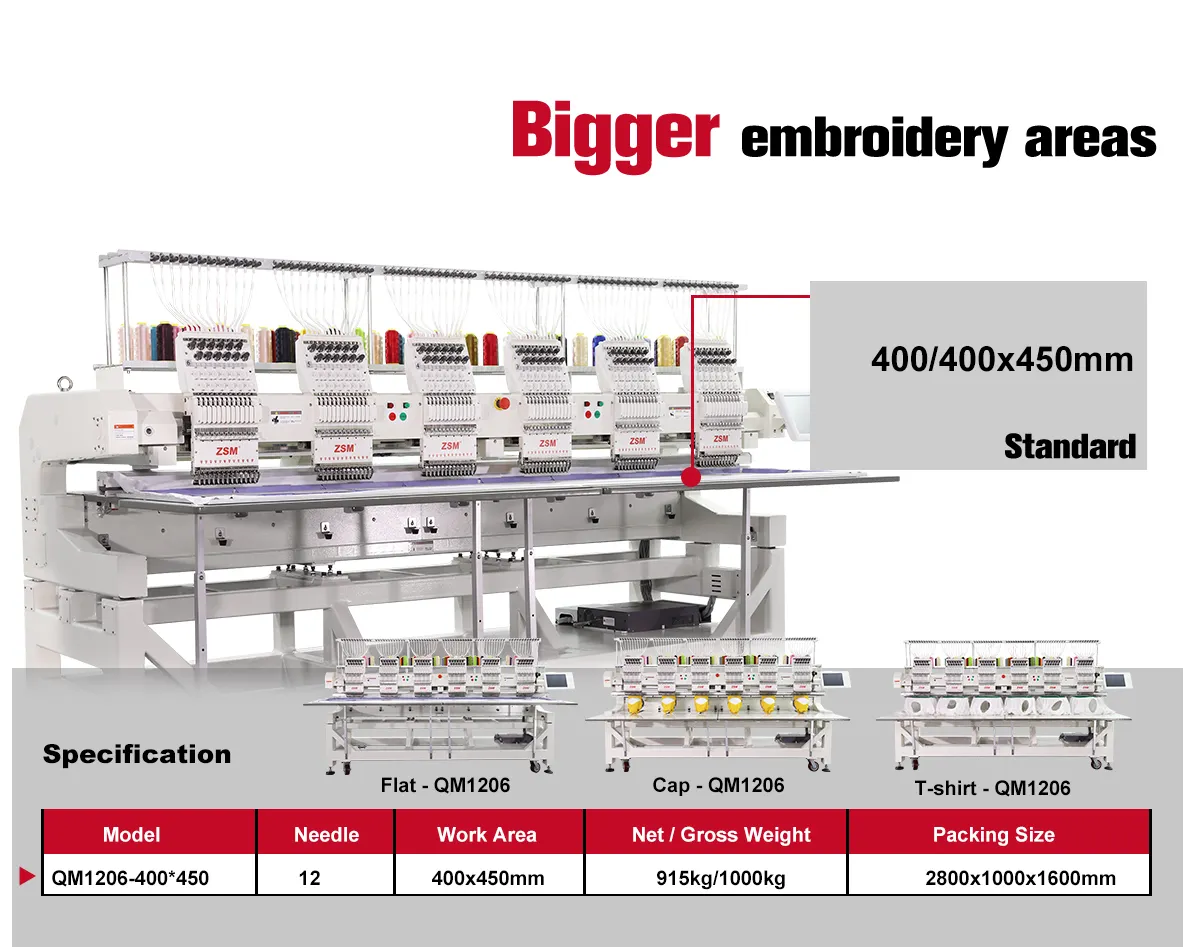 Macchina da ricamo multifunzione a 6 teste macchina da ricamo computerizzata commerciale macchina da ricamo a cappello piatto multi testa