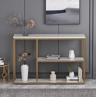 Console d'entrée de luxe en marbre, meuble de couloir, table de hall minimaliste, table de foyer au design artistique créatif, mobilier de salon élégant