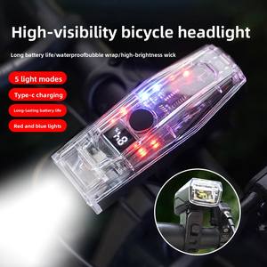 Luz Delantera para Bicicleta LED USB Recargable Multifunción con Pantalla Digital Impermeable Transparente para Ciclismo Nocturno y Uso en Exteriores - Product Image 4