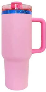 Promotion 40oz Stainless Steel H2O Blue Plated Tumbler <b>Large</b> Capacity Water Bottle with Handle - Product Image 4