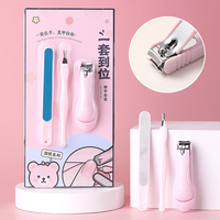 Ensemble de manucure rose professionnel avec coupe-ongles, coupe-cuticules et outil pour éliminer les peaux mortes, kit d'outils de pédicure, ensemble de soin des ongles