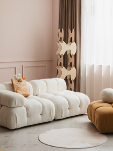 Canapé en tissu de style crème, mobile et détachable, adapté à diverses combinaisons de canapés. - Product Image 6