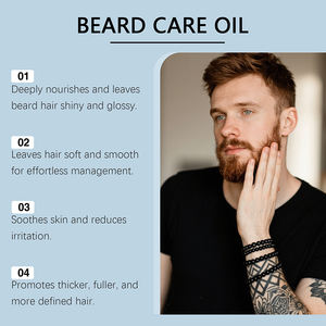 Huile de croissance de barbe naturelle à base de plantes 100% biologique, <span class=keywords><strong>60</strong></span> <span class=keywords><strong>ml</strong></span>, marque privée, avec dissolvant de points noirs pour hommes - Product Image 5