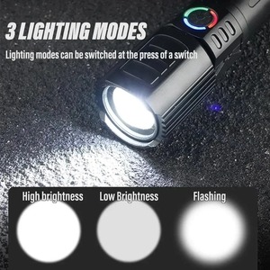 Linterna potente XHP50, 3 modos, luz LED fuerte, linterna con Zoom telescópico, recargable por USB, linterna de largo alcance para acampar y pescar - Product Image 3