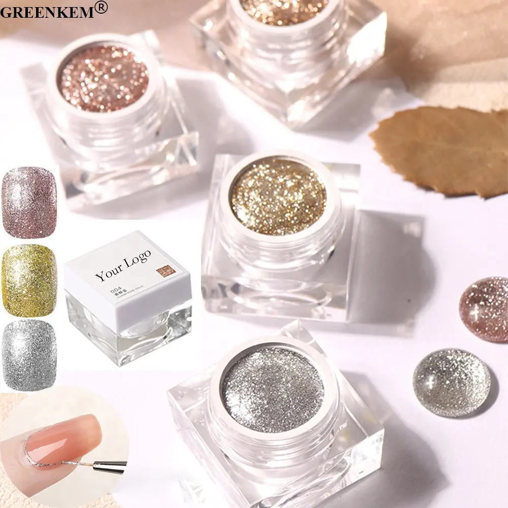 Smalto Gel per pittura metallica per Nail Art Soak Off Gel smalto per unghie 5ml oro argento specchio Glitter Gel UV smalto per unghie