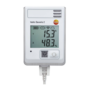 เครื่องบันทึกอุณหภูมิและความชื้นแบบดิจิตอล Testo Saveris 2 Wi-Fi ปรับแต่งได้ ผลิตจากวัสดุ ABS รับผลิตแบบ ODM สำหรับห้องปฏิบัติการเภสัชกรรม เครื่องบันทึกแบบไร้สาย Testo Sa - Product Image 1