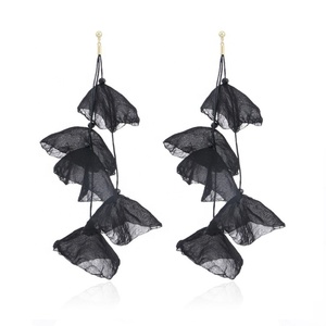 Mode lumière dentelle Rose fleur boucles <span class=keywords><strong>d</strong></span>'oreilles fil tissu Floral <span class=keywords><strong>longue</strong></span> couche gland boucles <span class=keywords><strong>d</strong></span>'oreilles plage Costume boucles <span class=keywords><strong>d</strong></span>'oreilles pour les femmes - Product Image 1