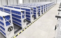 Compacteur mobile manuel durable pour l'entreposage de quincaillerie en entrepôt, gestion d'inventaire haute densité sur rayonnage