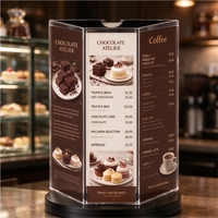 Présentoirs rotatifs pour affichage de prix, support triangulaire en plastique rotatif, porte-menu, brochure acrylique à 3 faces, présentoir de détail amovible et plat