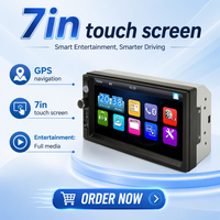 Lecteur MP5 universel pour voiture avec écran tactile 2 Din et lecteur CD pour écran 1080p de 7 pouces, montage sur tableau de bord, autoradio