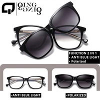 Lunettes de soleil magnétiques à clip TR90 en gros pour femmes, polarisées TAC, pare-soleil optique, charnière flexible, insert en alliage CP, violet