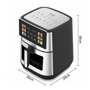 Friteuse à air multifonction 10L 1800W avec réduction de 80 % de l'huile, cuve métallique et fenêtre de cuisson visible pour usage domestique - Product Image 4