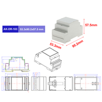 Kotak Plastik untuk PC, Braket Pemasangan Terminal Blok Din Rail, Kotak Din Rail untuk PLC dan PCB