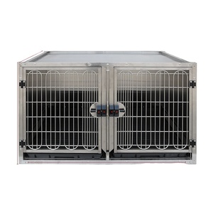 Ağır büyük modüler paslanmaz çelik Vet Pet köpek kafesi kulübesi kafesleri - Product Image 1
