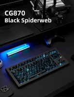 Clavier mécanique Zornher CG870 Black Spider Web 88 touches, rétroéclairage RVB, sans fil tri-mode, personnalisable pour le jeu et le bureau