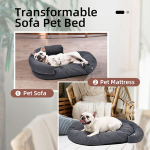 <span class=keywords><strong>Pet</strong></span> <span class=keywords><strong>Bed</strong></span> Factory Hot Selling Erweiterbare 2-Wege-Verwendung Design Flecken abweisende wasser abweisende ovale Hunde matratze Bett - Product Image 4