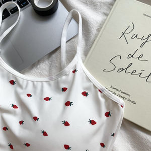 Brandy's BM เสื้อกั๊กสำหรับผู้หญิงแบบมีสายรัดหน้าอกลายดอกไม้สตรอเบอร์รี่ลายดอกไม้ดีไซน์ใหม่เสื้อชั้นใน<span class=keywords><strong>แฟ</strong></span>ชั่นน่ารักสำหรับฤดูร้อน - Product Image 5