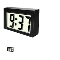 Horloge électronique numérique à grand écran pour la maison et la voiture, mini horloge électronique à coller pour voiture, type d'accessoires automobiles, affichage de l'heure