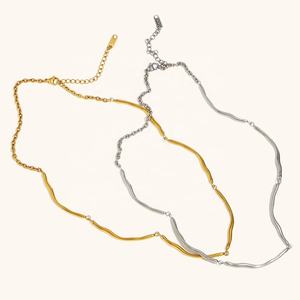 دينغران الحد الأدنى غير مشوه قلادة مجوهرات الفولاذ المقاوم للصدأ قلادة القلائد للنساء - Product Image 1