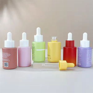 Envase de Vidrio Rosa, Blanco y Azul para Suero de Cuidado de la Piel de Lujo, 20ml, 30ml, 50ml, 100ml, Botella Vacía para Cosméticos, Aceite para la Piel y Cuidado del Cabello, con Gotero - Product Image 1