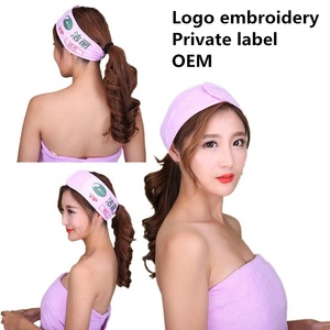 Occultant OEM ODM — bandeau élastique ajustable pour femmes, marque privée, élastique, lavage du visage, maquillage, <span class=keywords><strong>spa</strong></span>, extensible, doux, avec LOGO gaming - Product Image 6