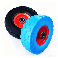 Roue pleine en mousse PU 3.50-4 avec jante en plastique, anti-crevaison, robuste, pour chariot à main et chariot de manutention - Vente en gros usine