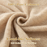 Pulls en cachemire 100% pour femmes, tricotés, décontractés, brodés, 15,5 microns, col rond, fin, pour l'automne, vente en gros d'usine