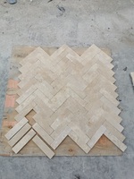 Panneau de mosaïque en travertin beige Kit Kat, décoration de sol, mosaïque en marbre en chevrons, carreaux de mosaïque pour salle de bain