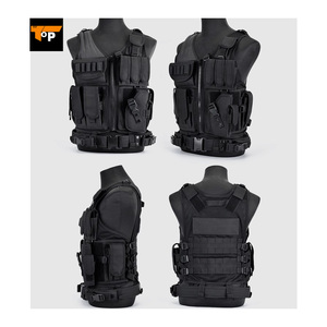 เสื้อกั๊กยุทธวิธีป้องกันกลางแจ้งกระเป๋าคาดหน้าอกไนลอนอุปกรณ์ป้องกันส่วนบุคคลดีไซน์ใหม่ - Product Image 2