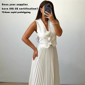 Conjunto <span class=keywords><strong>de</strong></span> falda <span class=keywords><strong>de</strong></span> dos piezas <span class=keywords><strong>de</strong></span> Color sólido <span class=keywords><strong>para</strong></span> mujer, chaleco <span class=keywords><strong>de</strong></span> verano XL y falda plisada con Tops cortos, técnicas teñidas lisas, novedad <span class=keywords><strong>de</strong></span> 2025 - Product Image 1