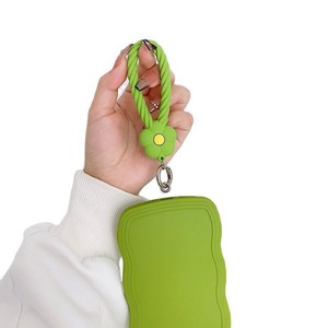 Silicone Phone Lanyard Pink Flower Pendant Metal Buckle Women's Style - Product Image 4