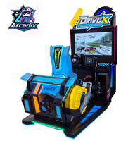 Arcadix AR-RG-604 Machine de jeu d'arcade de course automobile à monnayeur avec écran HD 55 pouces, siège à mouvement et volant à retour de force