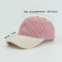 Topi Kasual Harian Olahraga Unisex Logo Kustom 6 Panel Topi Baseball Bergaris Katun Tanpa Struktur Topi Outdoor