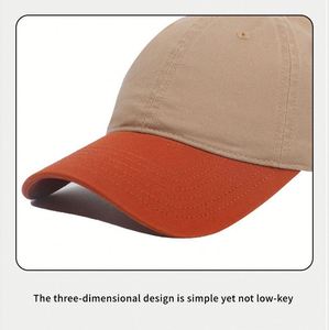 Casquette de baseball en sergé de coton lavé, douce, bicolore, à 6 panneaux, pour la vente en gros - Product Image 5
