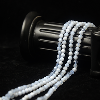 Perles d'agate bleue de 4 mm, facettées, naturelles, en vrac, pour la fabrication de bijoux, bricolage, vente en gros