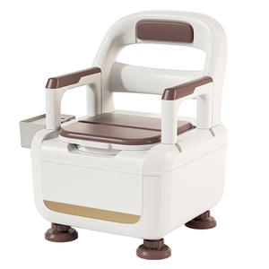 Chaise de toilette portable avec patins antidérapants pour adultes et personnes âgées, usage domestique intérieur, design moderne durable, matériau PP - Product Image 1