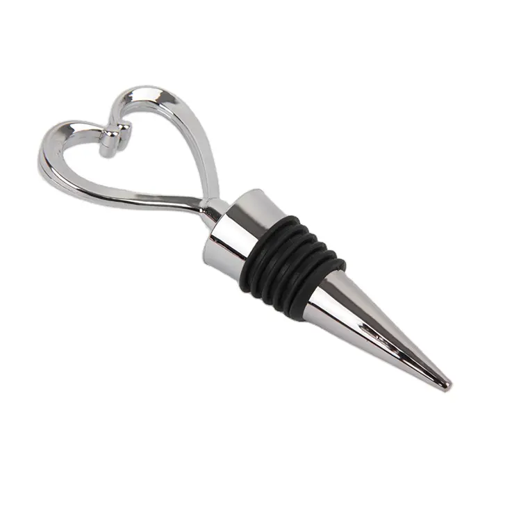 Mewah Zinc Alloy Promosi Pesta Pernikahan Pembuka Botol Anggur Emas Perak Wine Stopper