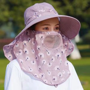 Sombrero para el sol al aire libre con protector para el cuello, sombrero transpirable anti-UV para mujer, sombrero para verano, ciclismo, recolección de té, color morado - Product Image 1