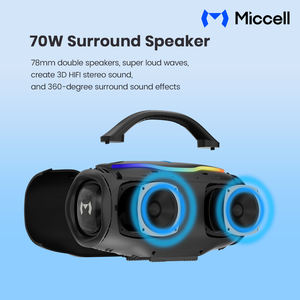 Haut-parleur sans fil TWS Miccell 70W pour une musique puissante avec batterie de 5000 mAh pour une utilisation en extérieur - Product Image 3