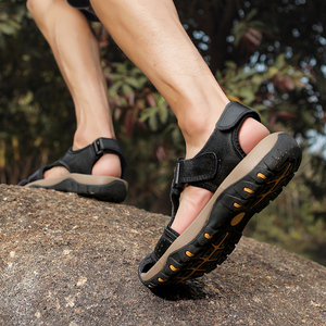 Sandalias de Verano de Cuero con Punta Cerrada para Hombre, Zapatos Deportivos de Senderismo y Pesca con Correa para Caminar - Product Image 6
