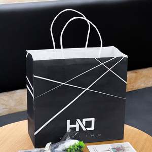 Bolsas de Compra de Papel Kraft Impresas Personalizadas al por Mayor, Reciclables, Negras, para Ropa, Cosméticos, Zapatos, Embalaje y Regalos - Product Image 4