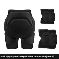 Shorts de protection rembourrés pour les hanches, genouillères et protège-poignets avec sangles réglables - Protection professionnelle pour le ski et le patinage (Spandex)