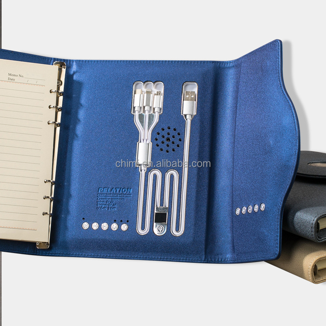 New Product OME High-tech Notebook with Power Bank A5 12000mAh Recording & Clock & Wireless Function Powerbank Notebook