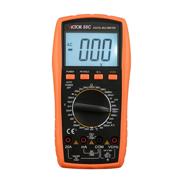 88C หน้าจอขนาดใหญ่ LCD DMM Digital Multimeter multimetro ดิจิตอล profissional