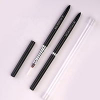 Marque privée Personnaliser Logo Noir DIY 3D Fleur Ombre Liner UV Gel Dessin Stylo Acrylique Nail Art Pinceaux avec Couvercle