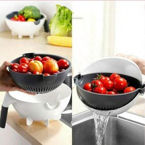 Multifunction Rotate <b>Vegetable</b> Cutter with Drain Basket <b>Vegetable</b> Onion Chopper Veggie <b>Shredder</b> Grater Portable Slicer Kitchen - Product Image 3
